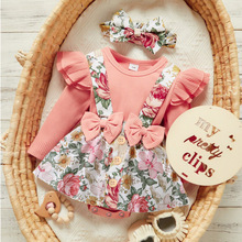 定制跨境新生儿a类连衣裙连体哈衣包屁衣背带裙baby girl dresses