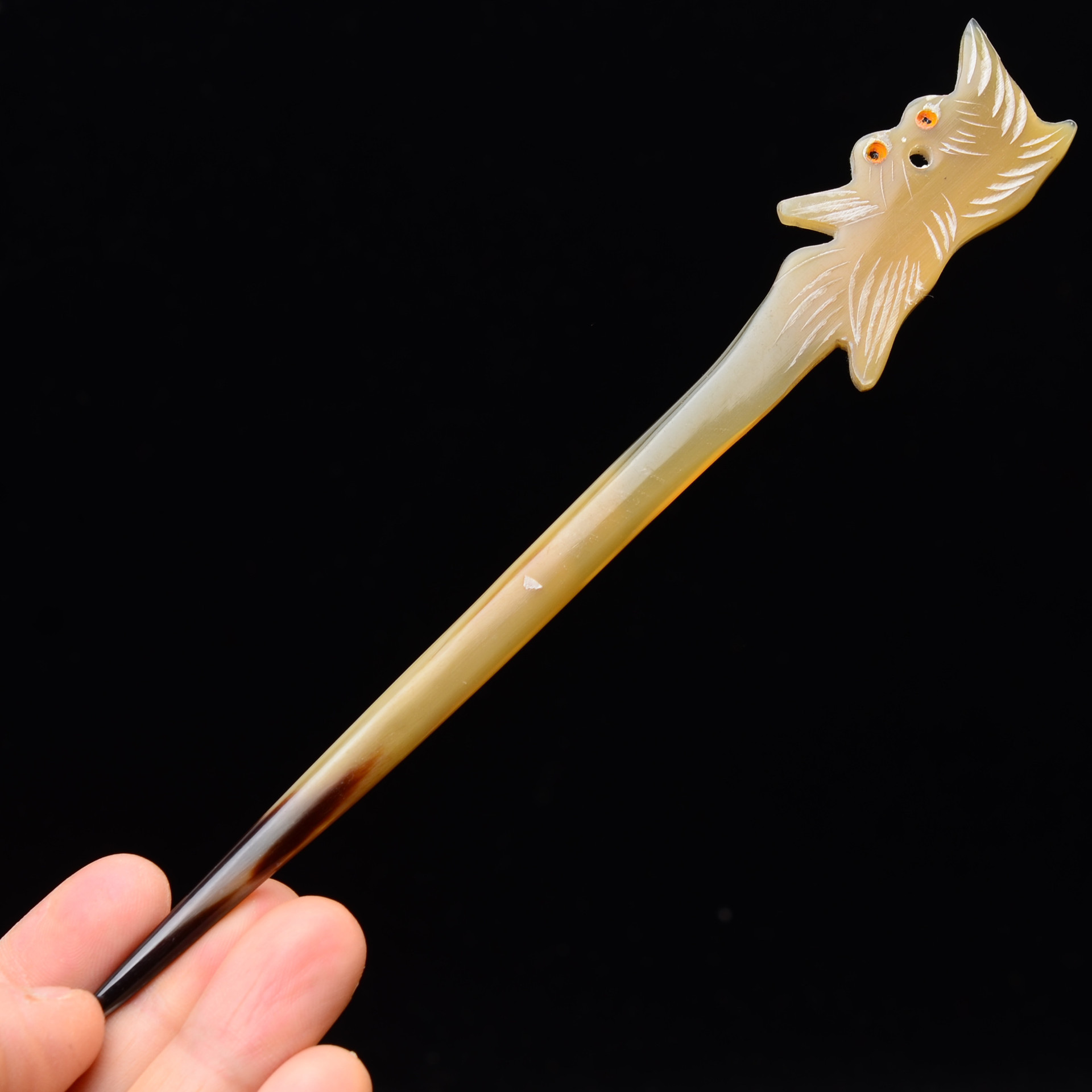 发箍盘发簪子天然牛角雕刻 美眉选择牛角发簪 精美古典头饰小商品