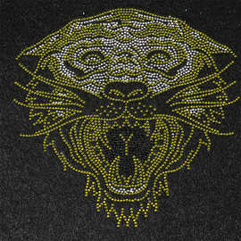 辅料服装烫图t恤环保烫钻图案厂家工厂高品质中东钻老虎头烫图批