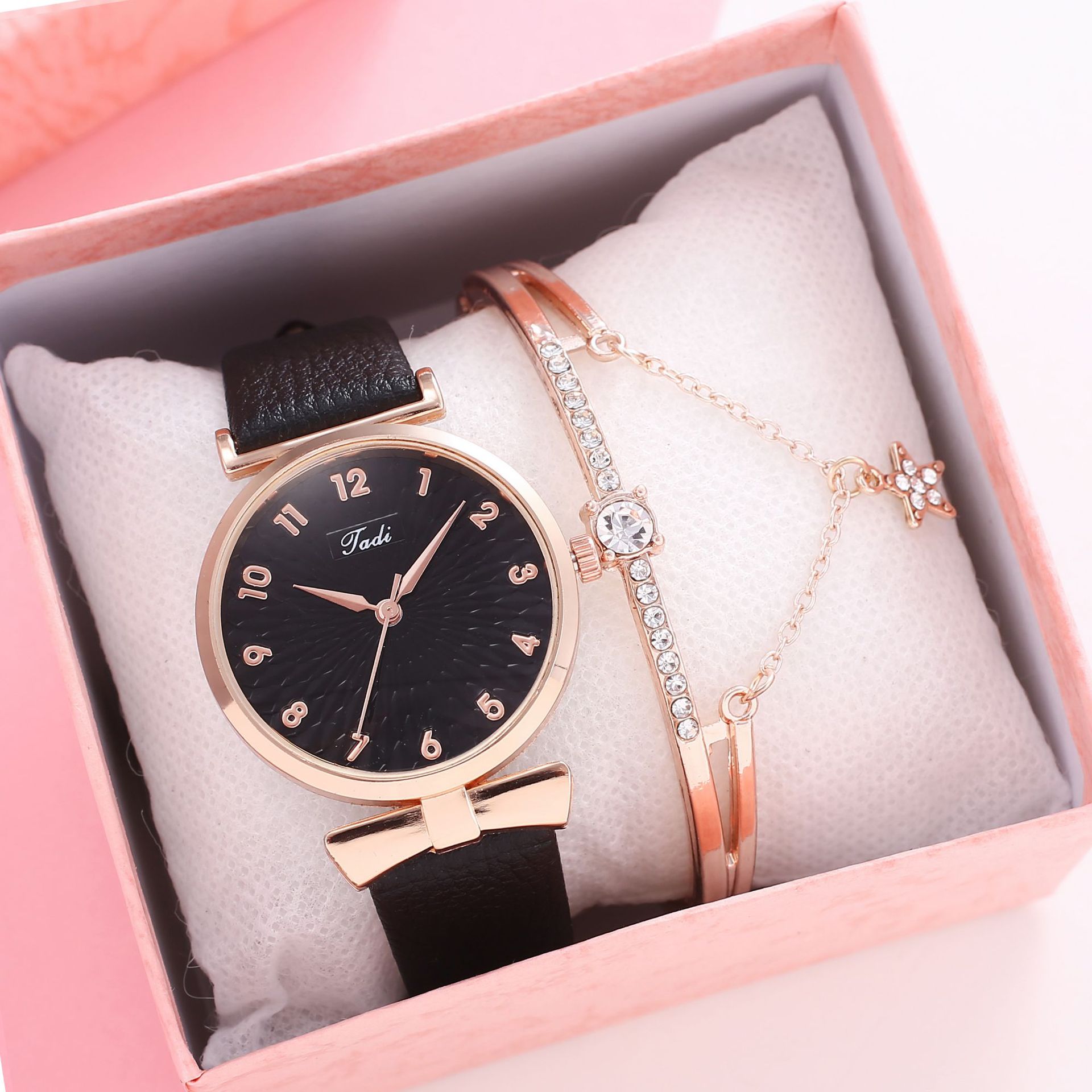 学生手表女韩版时尚数字面女士手表套装手镯 watches jewelry set