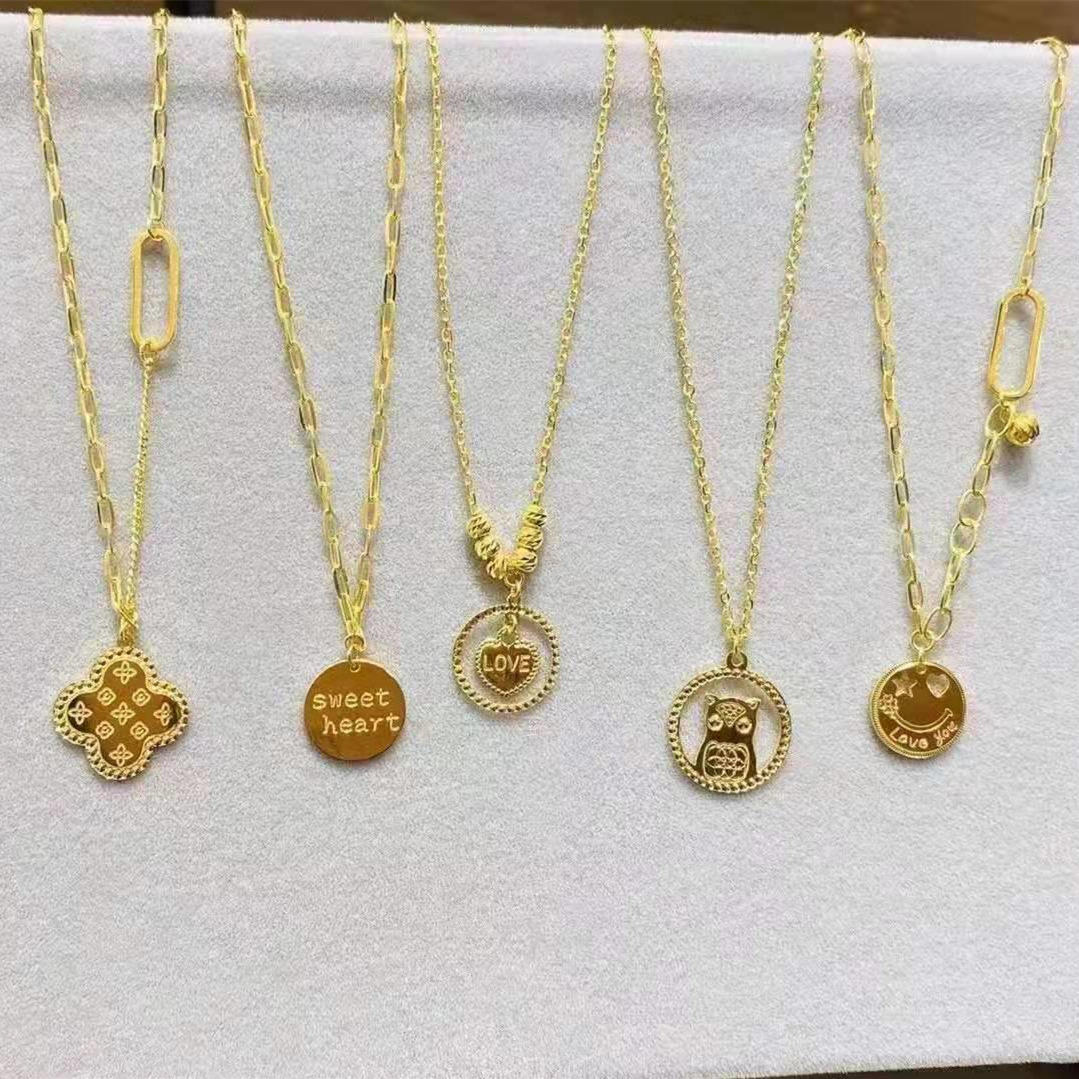 【4月新品】金品珠宝按克核算工厂批发5g黄金999足金项链吊坠女款