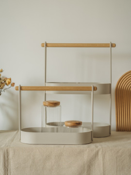 da4kjz几致家居置物架家用桌面便携宿舍梳妆台护肤品白橡木收纳盒