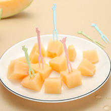 水果叉套装水果签一次性塑料两齿家用吃水果蛋糕甜品叉点心小叉子