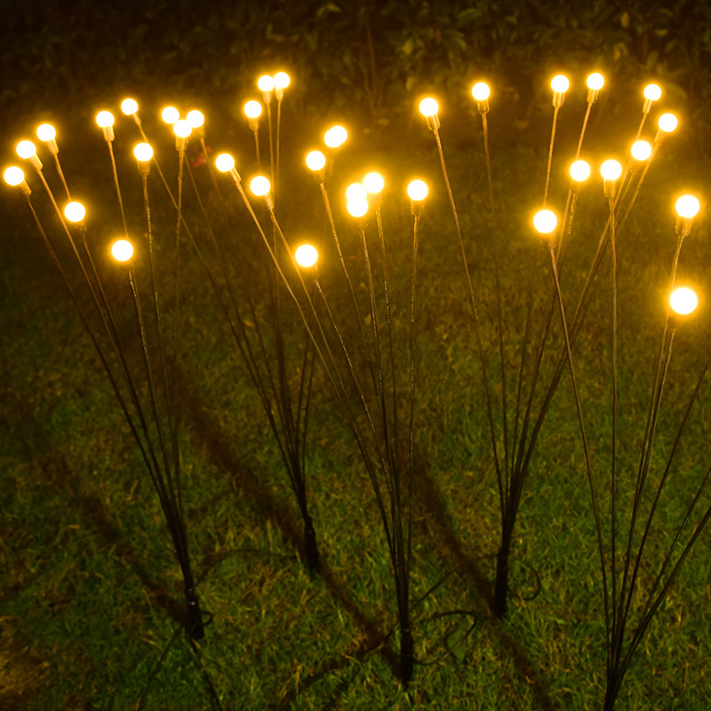 跨境爆款led风动萤火虫地插灯 户外发光庭院花园节日装饰灯草坪灯