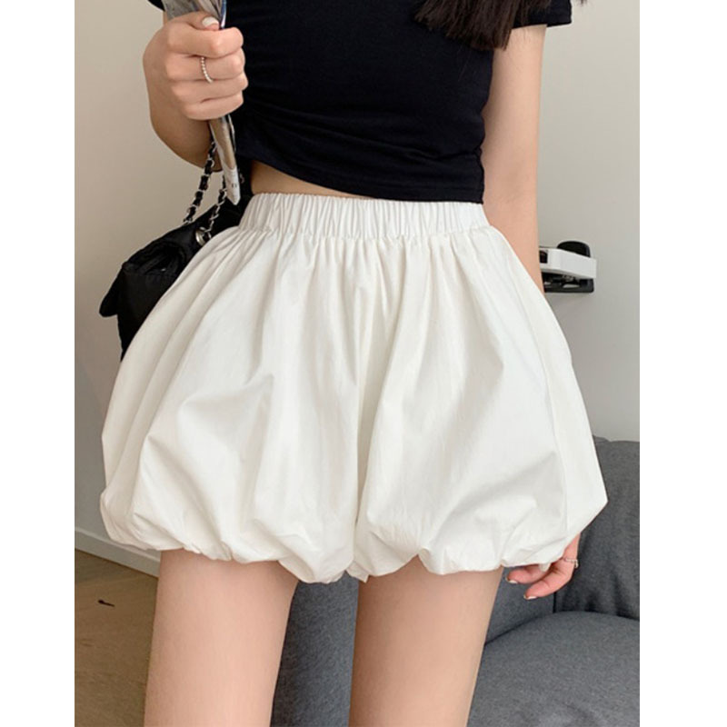 阔腿花苞休闲松紧腰裤子显瘦宽松南瓜裤灯笼裤短裤女2022春潮ins