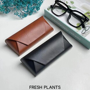 手工太阳眼镜盒大号眼镜收纳铁盒展示pu皮盒子免费排版可 定logo