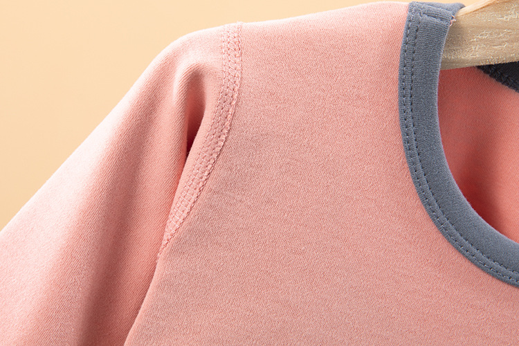 无骨儿童舒绒线衣线裤纯棉宝宝内衣全棉小孩打底衫秋冬女童秋衣裤