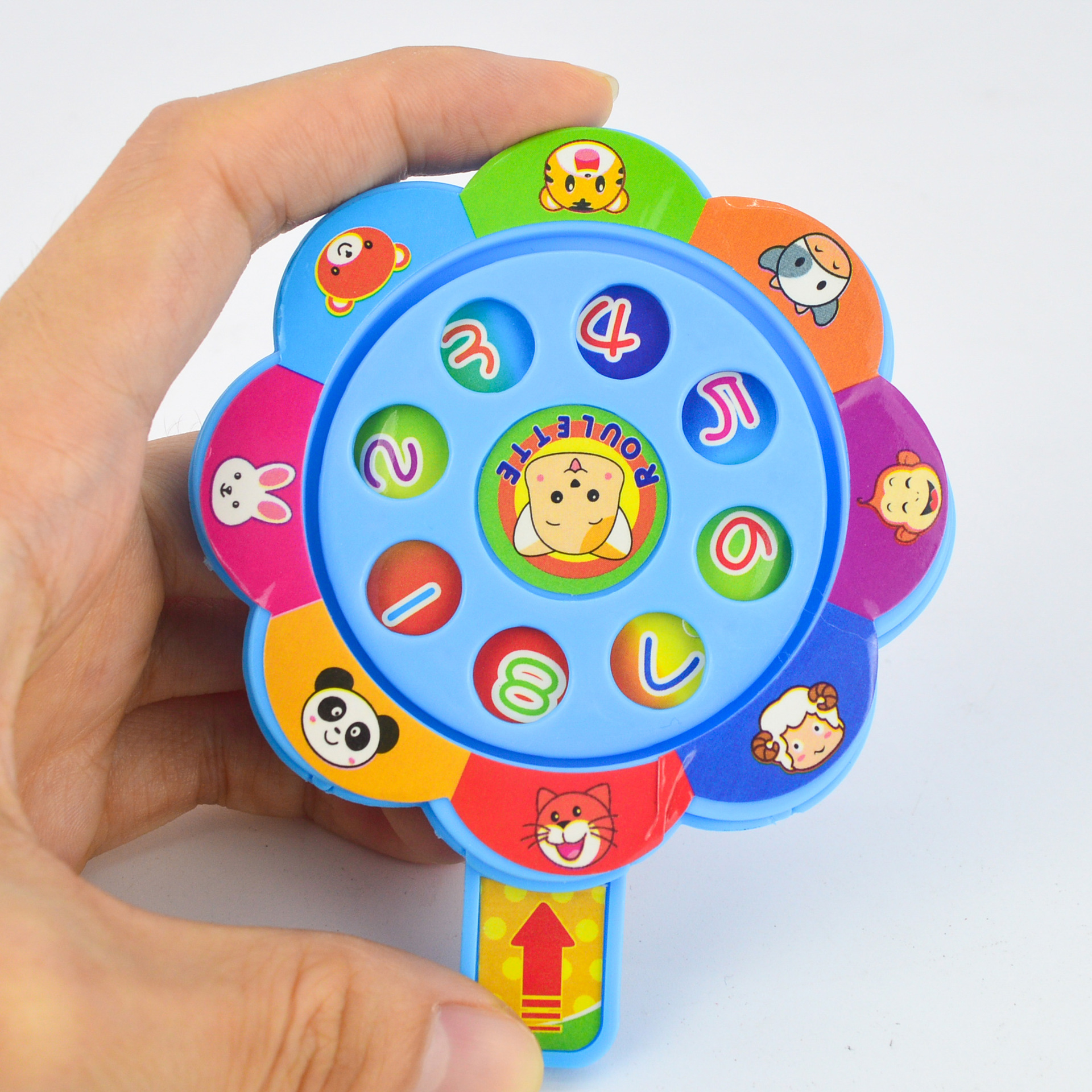 地摊热门小商品转盘桌面游戏儿童手按数字小轮盘亲子互动玩具赠品