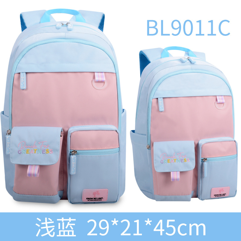 Fashion Classic Leisure Schoolbag Primary and Secondary School Student Backpack Grade 3-9 Lightweight Burden Alleviation More Bags Storage Backpack