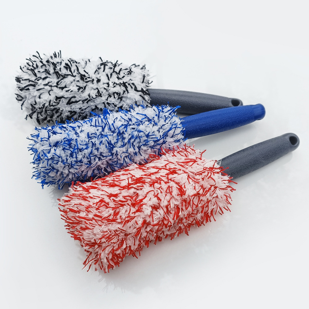 Microfiber Long Handle Tire Brush Sub Beauty Car Wash Supplies Tools Cleaning Plush Tire Brush Hub Brush