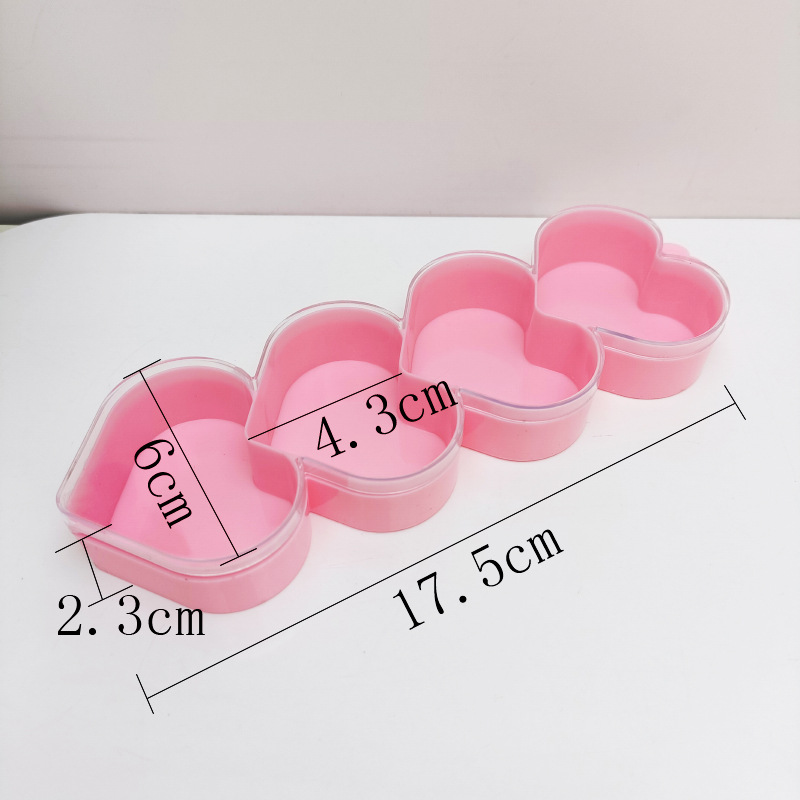 Sweet Cute Love Heart Grid Storage Box Children's Handmade DIY Main Bear Ornament Accessory Storage Box