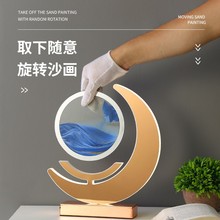 日月同辉3D流沙画创意充电装饰品结婚生日礼物床头台灯解压摆件