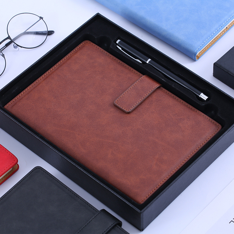 商务笔记本套装定 制logo复古记事本礼盒套装企业礼品手账本-阿里巴巴