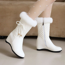 40-43大码外贸女鞋加绒加厚棉靴秋冬新款女靴坡跟短靴雪地靴代发