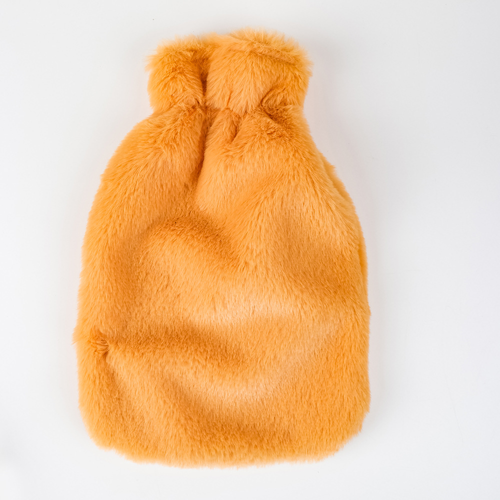 Winter Silicone Rubber Hot Water Bag Imitation Rabbit Fur Cover Hand Warmer Hot-Water Bag Drawstring Bag PVC Hot Water Bag Plush Cloth Cover