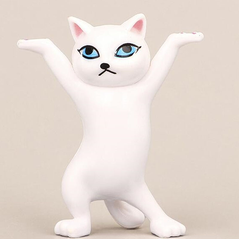 5 Models Dancing Cat Garage Kits Ornaments Anime Cat Model Trend Toy Enchanting Cat Capsule Toy Doll Cake Ornaments