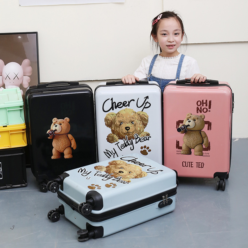 Cartoon Children's Trolley Case 3d 3d Cute Animal Student Luggage 18-Inch Universal Wheel Suitcase Printable