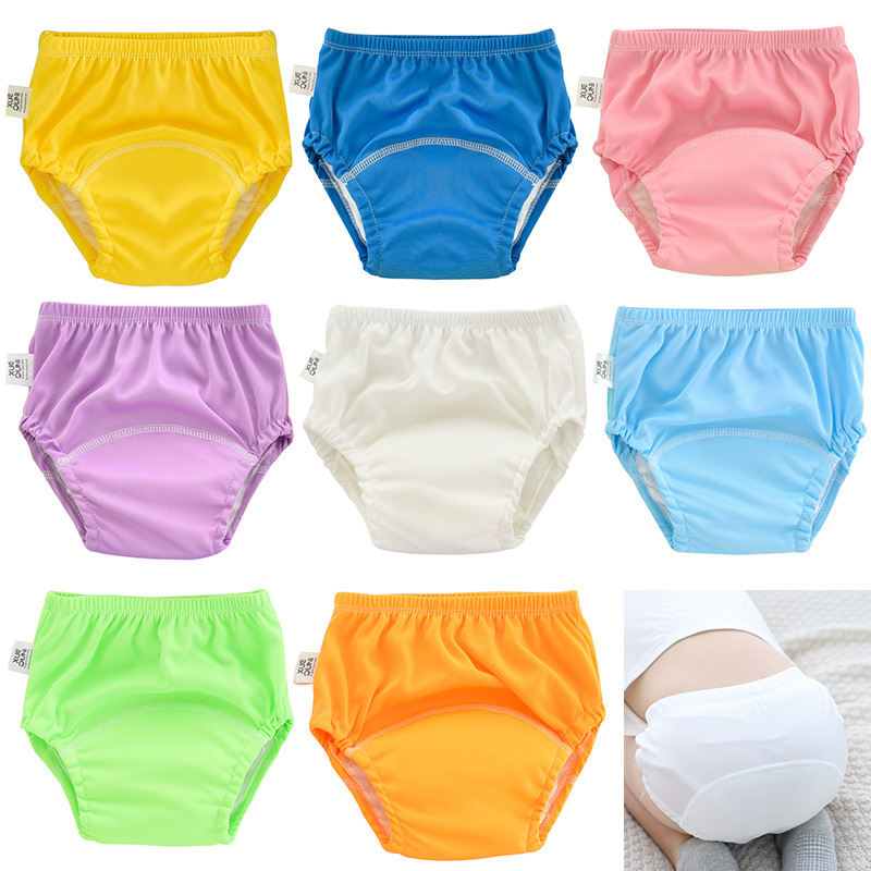 2024 baby‘s training pants washable 6-layer full polyester cloth diaper pants baby cloth diaper pants cotton cloth training pants summer urine insulation