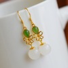 s925 Sterling Silver Nephrite  White jade Earrings fashion White jade Sterling Silver Earrings have more cash than can be accounted for Jasper rose golden Butterfly paragraph