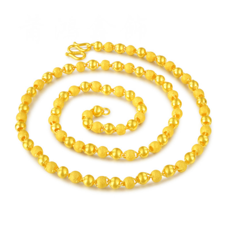 圆珠光面金店同款项链仿黄金项链 仿沙金磨砂光砂男女情侣款项链