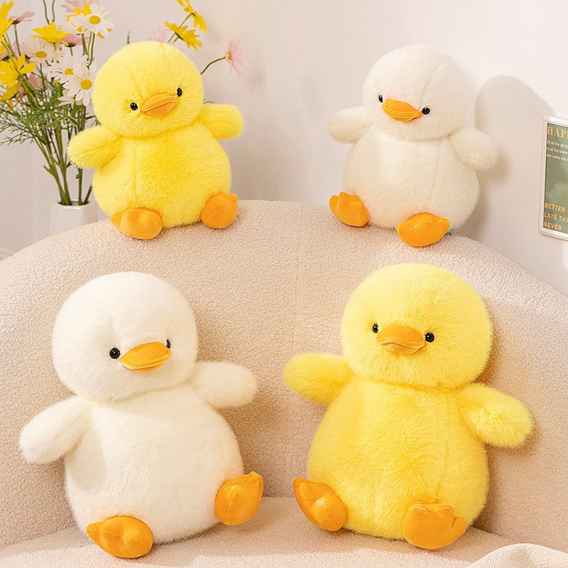 跨境仿真小黄鸭公仔毛绒玩具网红鸭子玩偶儿童生日礼物布娃娃批发