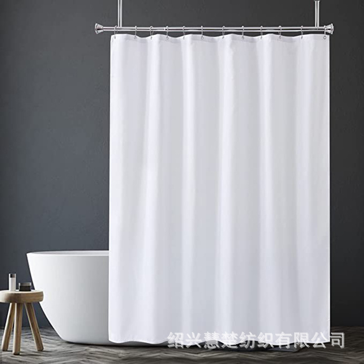 Factory in Stock Plain Pure White Thickened Shower Curtain Waterproof and Mildew-Proof Polyester More Sizes Bathroom Curtain