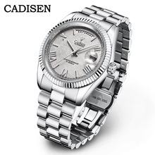 卡迪森CADISEN8185新款不锈钢壳全自动机械表男士兰宝石日历手表