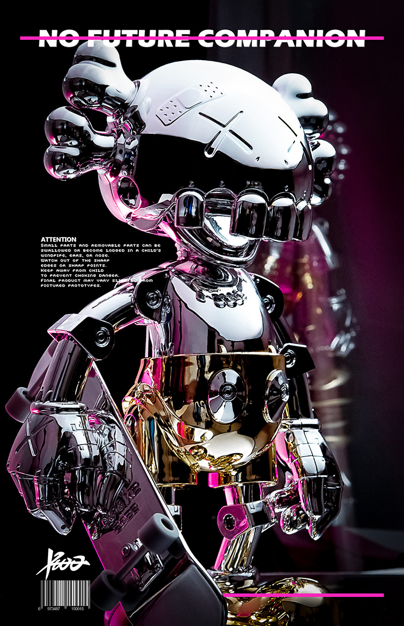 mand kaws空山基联名限量公仔潮玩摆件金属手办模型周边节日礼物