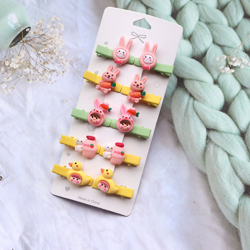 Korean Style Cute Trumpet Children's Barrettes Super Cute Small Animal Does Not Hurt Hair Duckbill Clip Princess Hairpin Girls' Side Clip