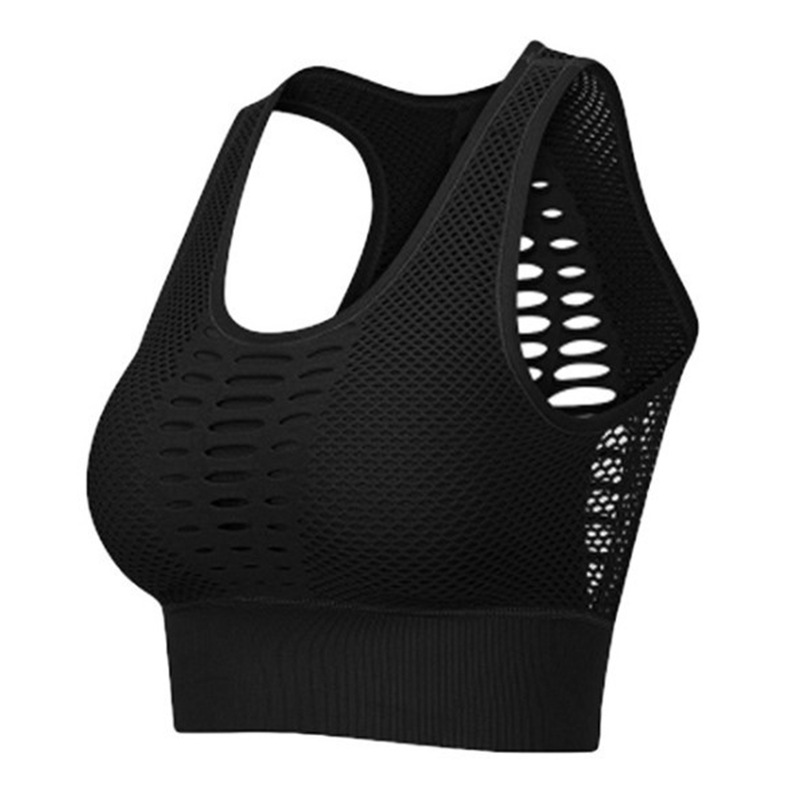 Mesh Seamless Beauty Back Yoga Vest Women's Breathable Quick-Drying Underwear Shockproof Running Fitness Sports Bra