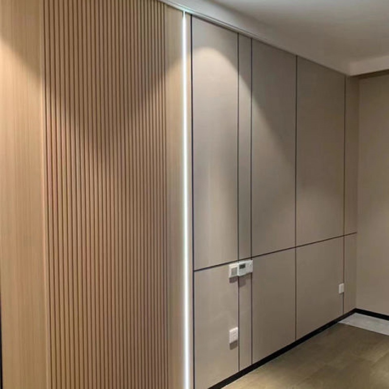 护墙板木饰面板竹木纤维竹木纤维墙板实芯木饰面集成墙板跨境分销