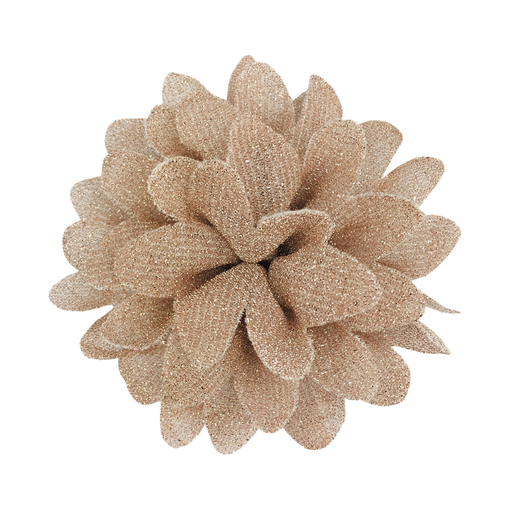 10cm新款银丝布头花鞋帽花儿童头饰女孩服饰发饰配件直销现货批发