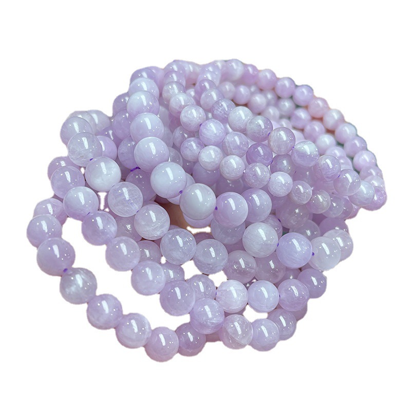 6a natural purple lithium light bracelet women‘s small fresh single circle round bead bracelet jewelry spot wholesale