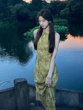 2024春夏新款中式国风碎花洋装夏季年轻少女古法改良旗袍