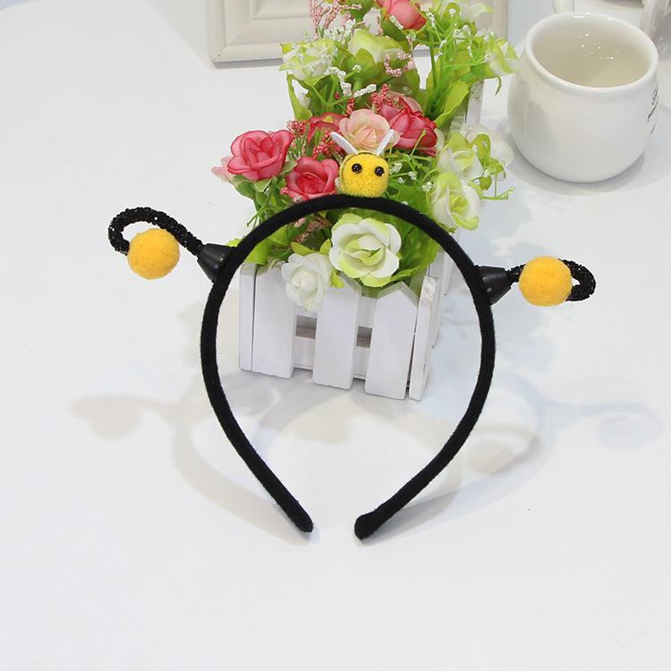可爱小蜜蜂发箍卡通昆虫造型头饰成人儿童表演发卡搞怪拍照头箍萌