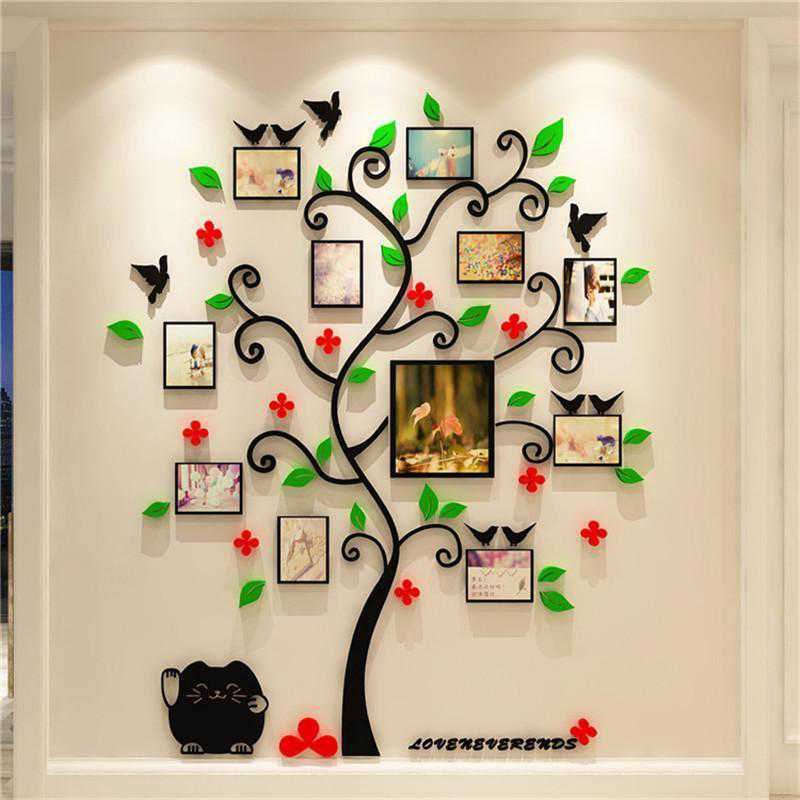 创意相框墙照片树3d亚克力立体墙贴客厅卧室沙发背景墙面装饰贴画