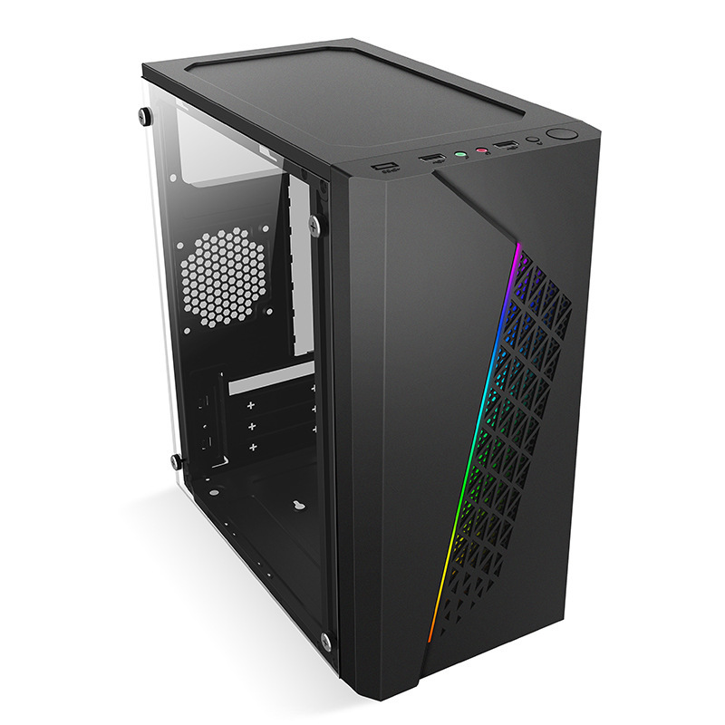 跨境 台式机pc电脑主机壳 rgb幻彩迷你桌面商务便携mini游戏机箱