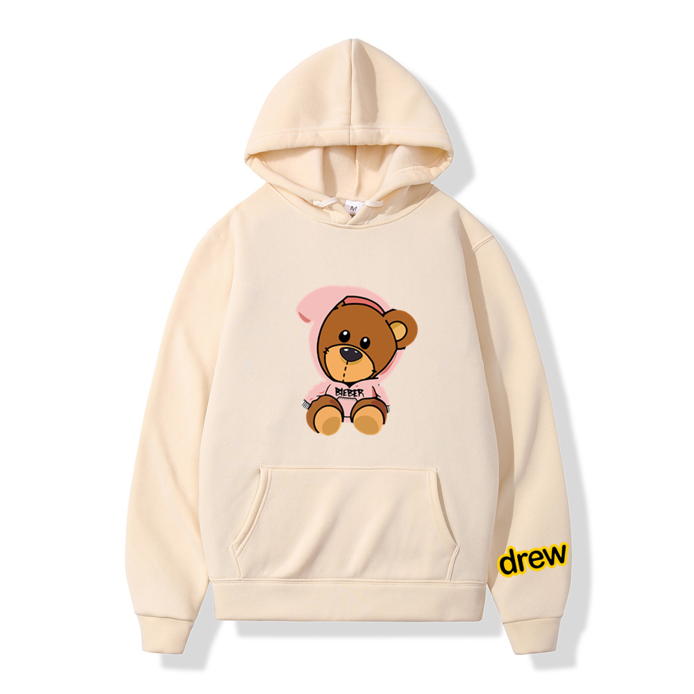 跨境贾斯汀比伯 drew 印花欧美潮牌嘻哈街头男女潮流卫衣连帽衫