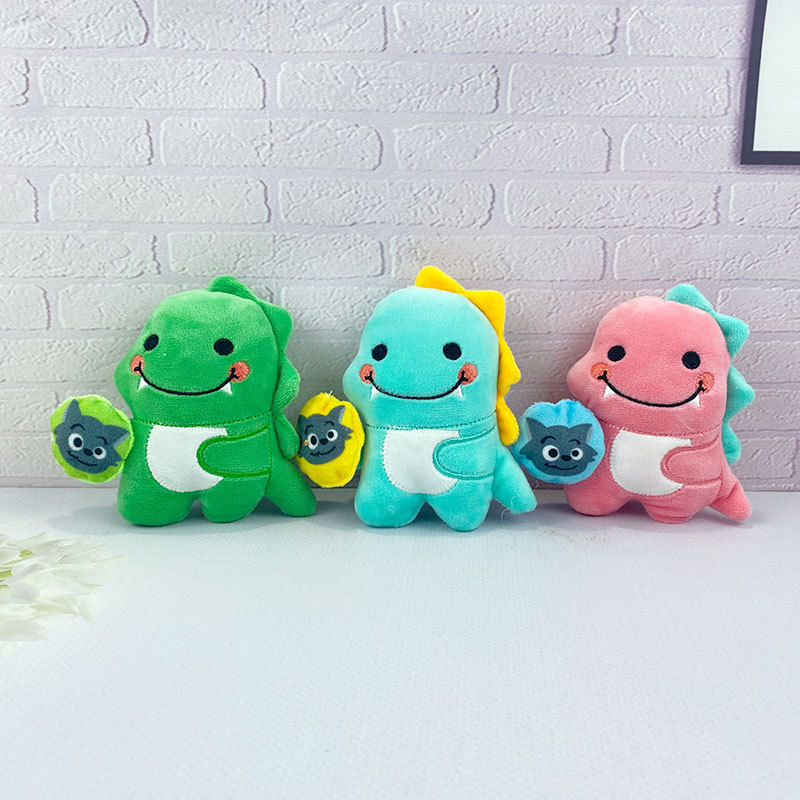 抖音网红语音恐龙抗狼毛绒玩具挂件可爱恐龙发声布娃娃玩偶钥匙扣