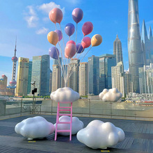 户外创意气球云朵雕塑玻璃钢商场公园景区造景网红打卡装饰大摆件
