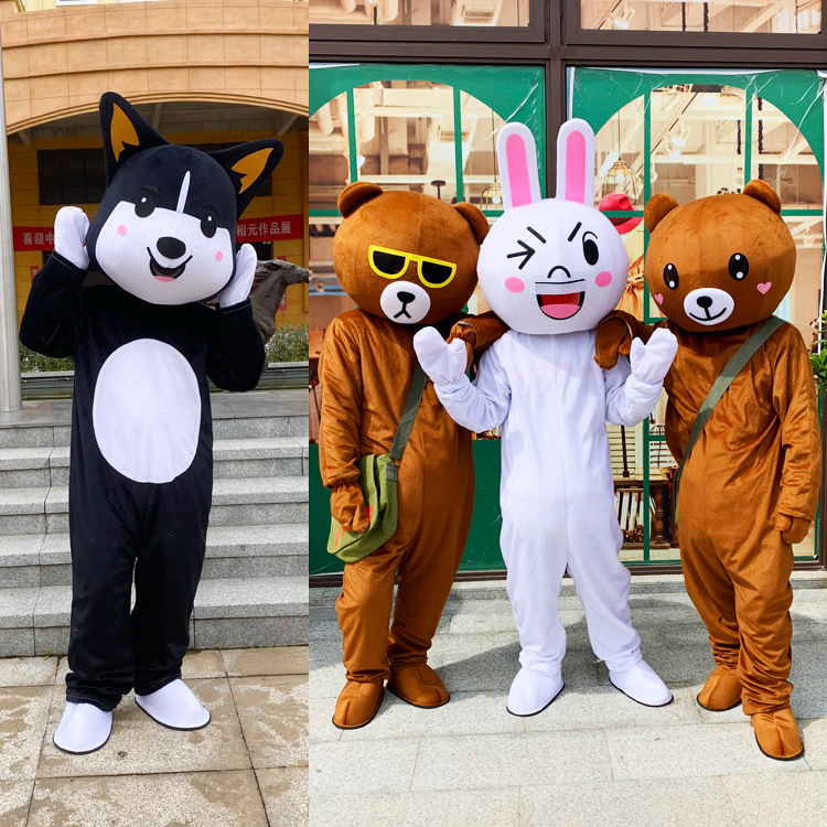 柯基狗人偶服装动漫卡通玩偶服网红熊头套成人行走道具表演服现货