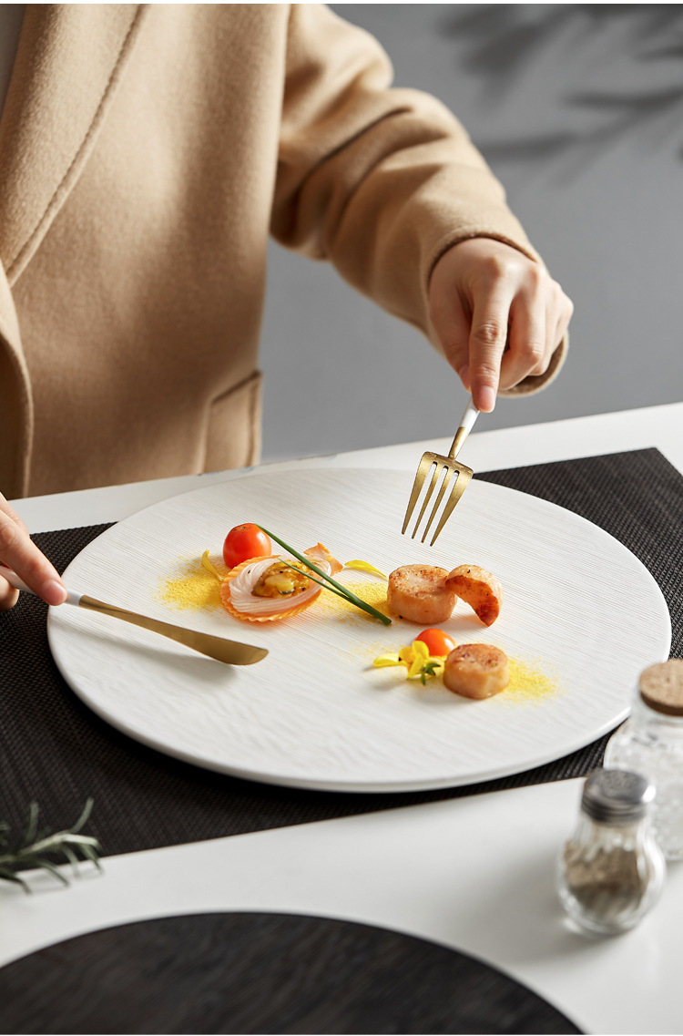 西餐牛排平盘大盘子商用陶瓷甜品台装饰摆盘酒店用品厨房摆台餐具