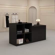 中岛柜展示柜双面新款黑色柜子简约服装店中间摆放陈列装饰展示台