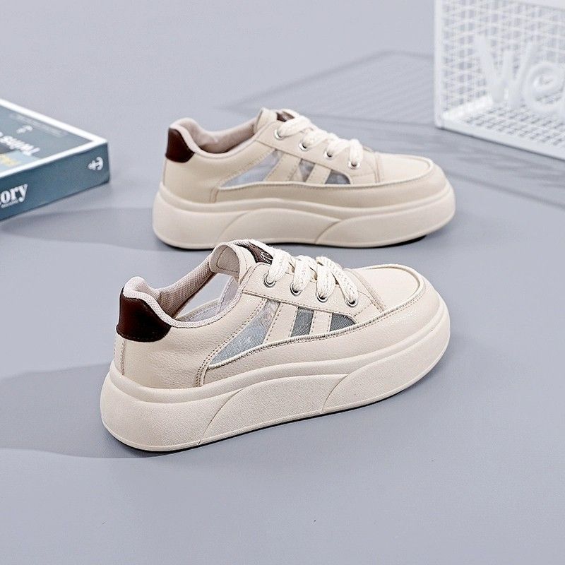 老爹鞋女2024春季新款鞋子ins潮小白鞋真皮白鞋女款运动休闲板鞋