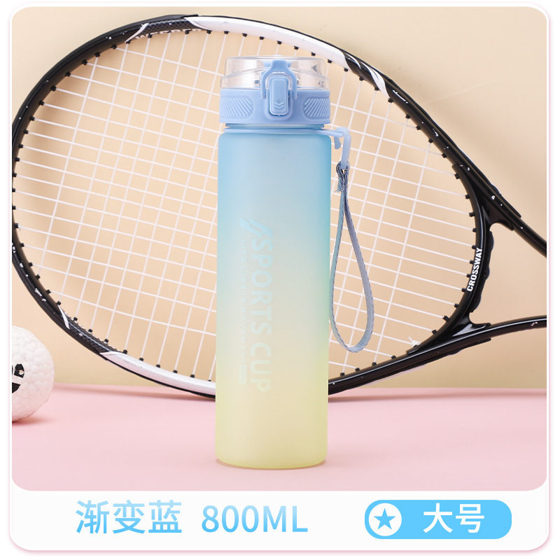 2024 New Gradient Color Large Capacity Portable Plastic Water Cup Creative Student Direct Drink Cup Men and Women Sports Cup