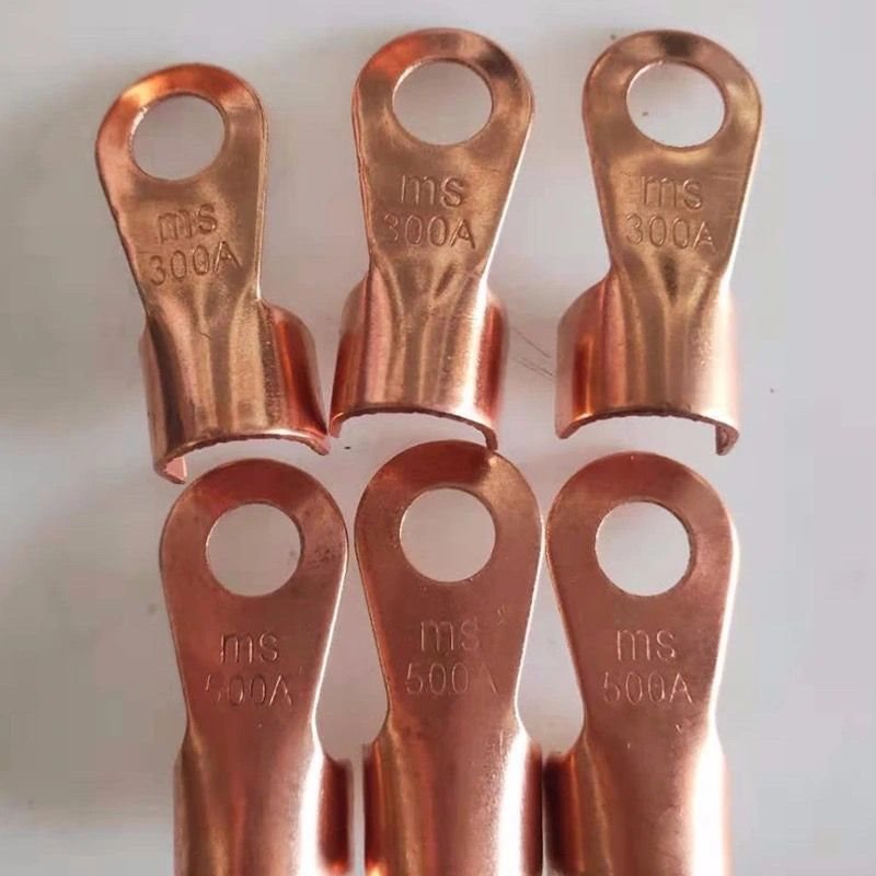 汽车蓄电池电瓶接头线300a 400a 500a线尾铜鼻子纯铜接线端子卡子