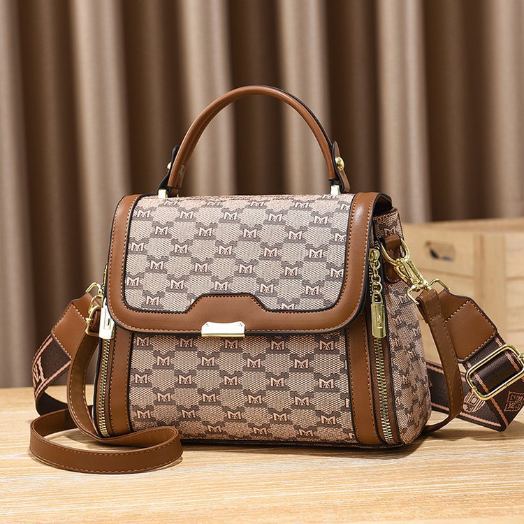 真皮手感高颜值pu拉链车缝线撞色斜挎包女士时尚单肩包-阿里巴巴