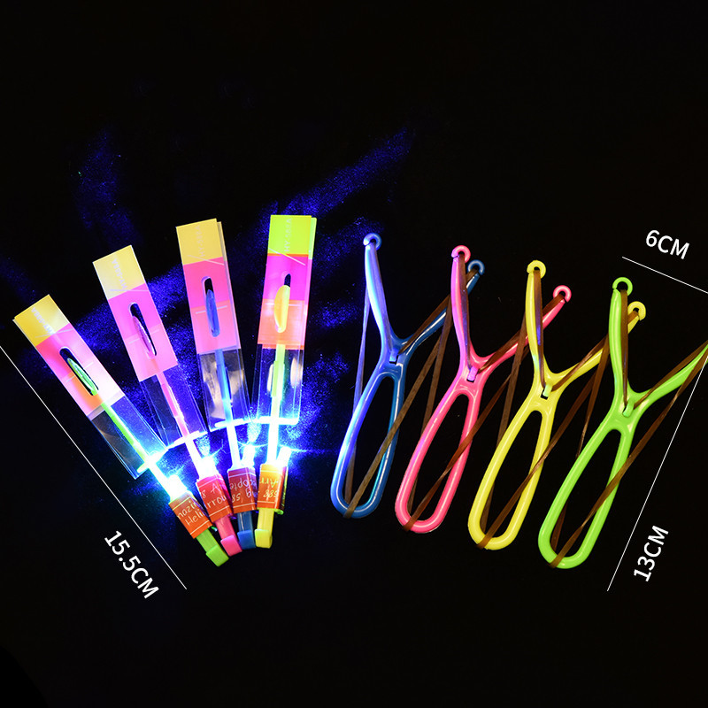 Children's Luminous Slingshot Rocket Volume Express Flash Flying Sword Catapult Rocket Kweichow Moutai Bamboo Dragonfly Square Night Market Stall Toys