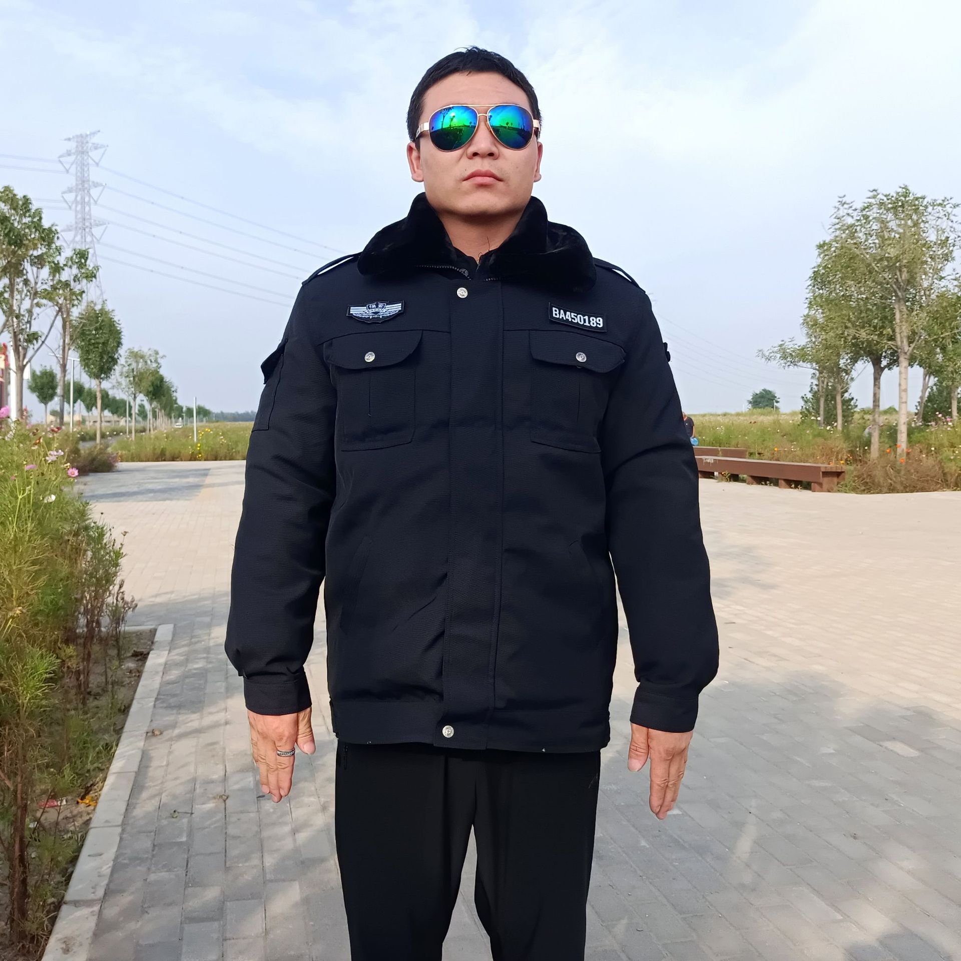 厂家直销冬季保安服执勤棉服棉衣夹克大衣男外套加厚保暖一件代发