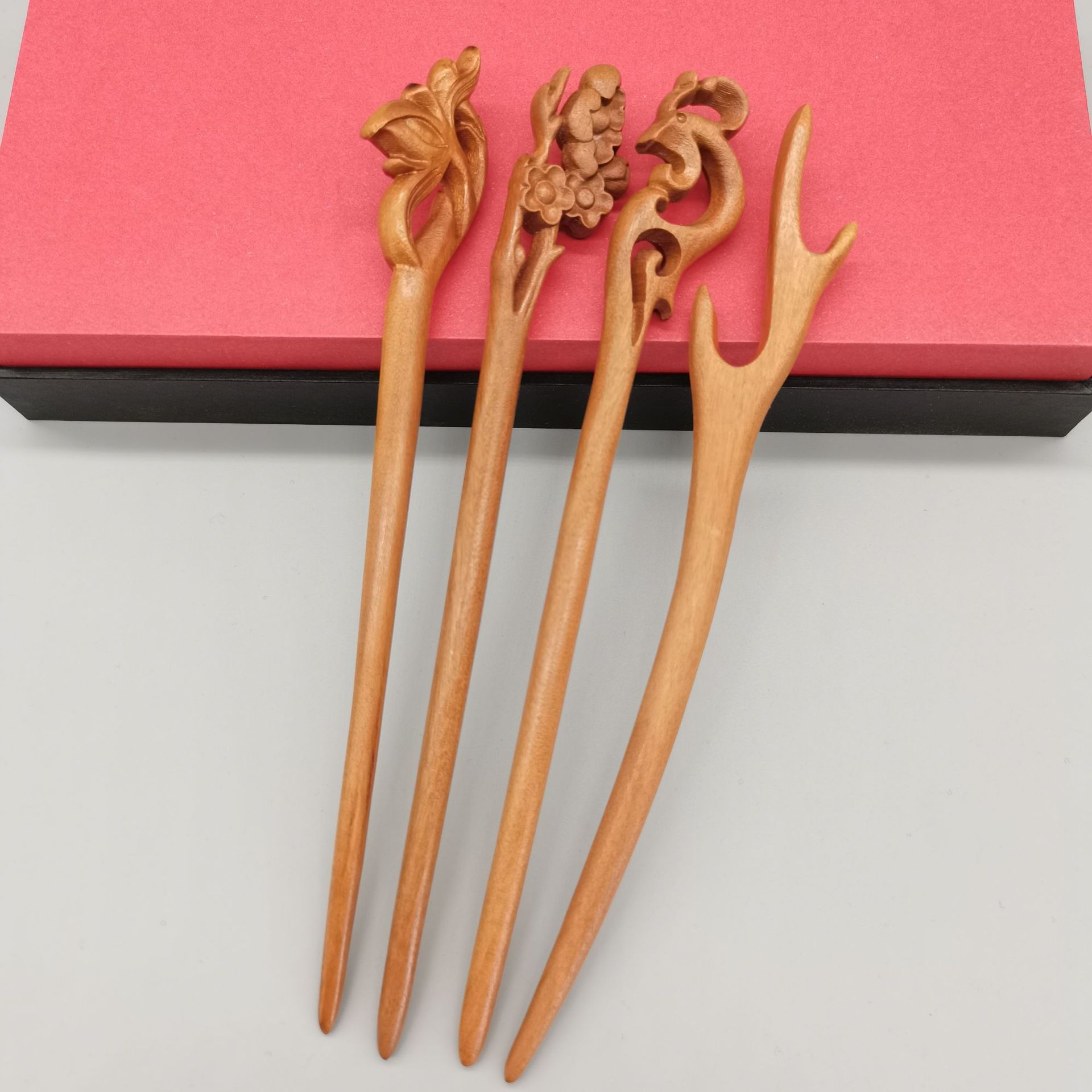 古代手工古风桃木发簪发饰古典复古宫廷中国民族风木簪钗盘发簪子